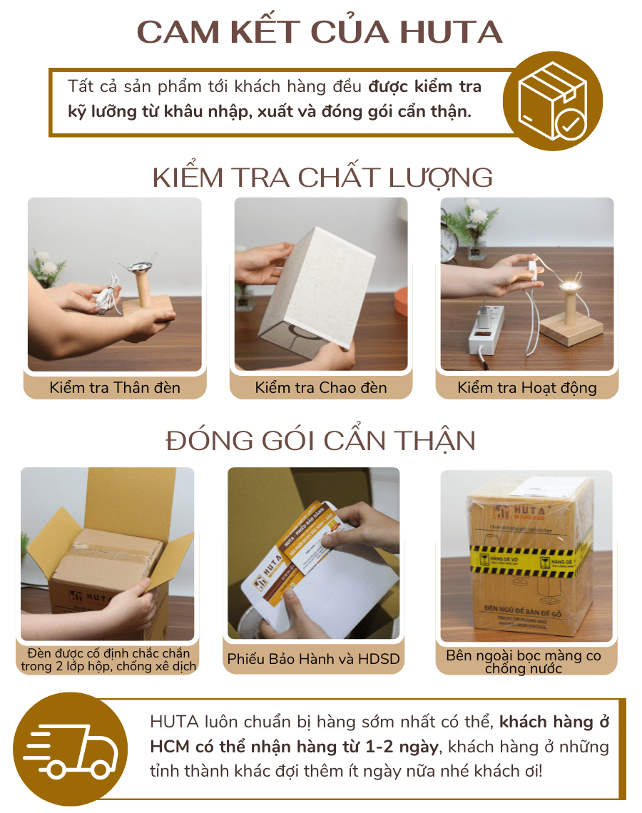 5. Chính sách bảo hành đèn ngủ để bàn HUTA