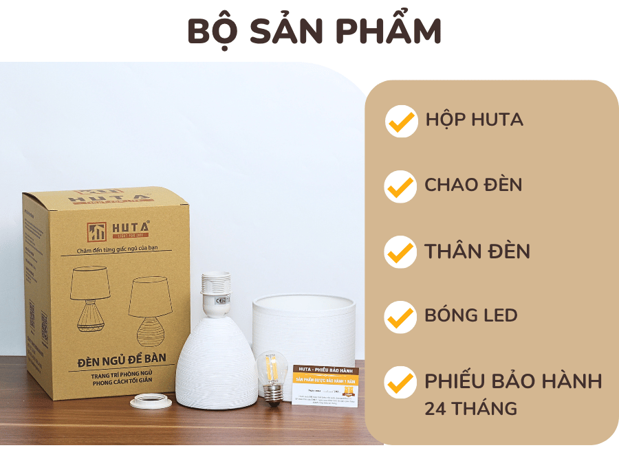 5. Chính sách bảo hành đèn ngủ để bàn HUTA