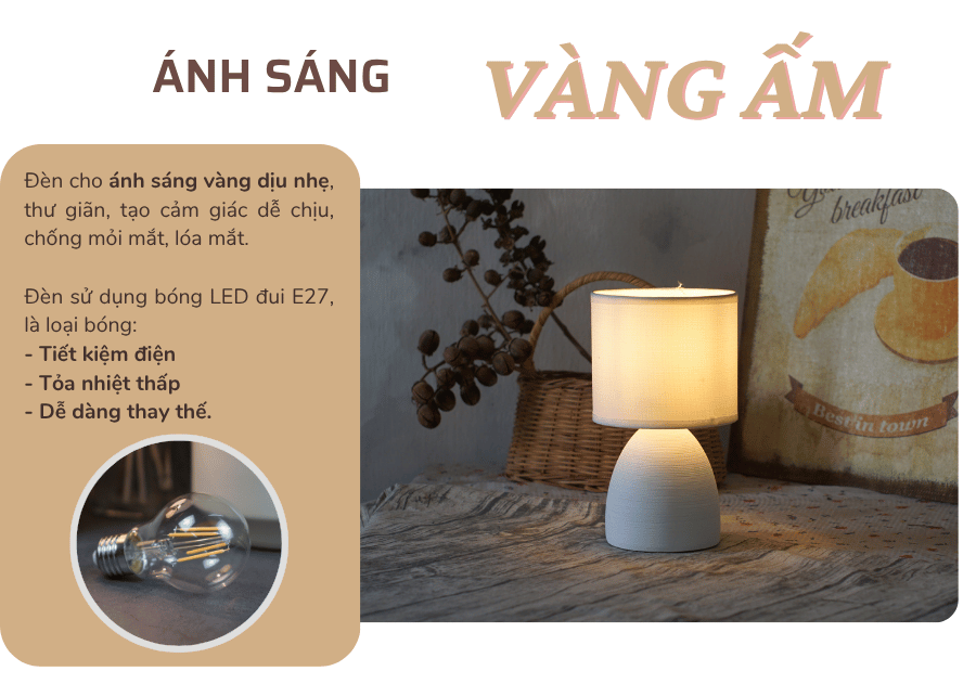 2. Thông số kĩ thuật đèn ngủ để bàn mã S2