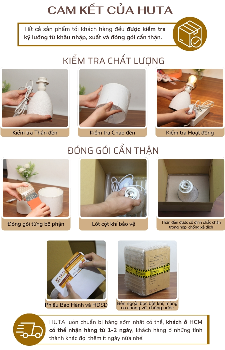 5. Chính sách bảo hành và cam kết của HUTA