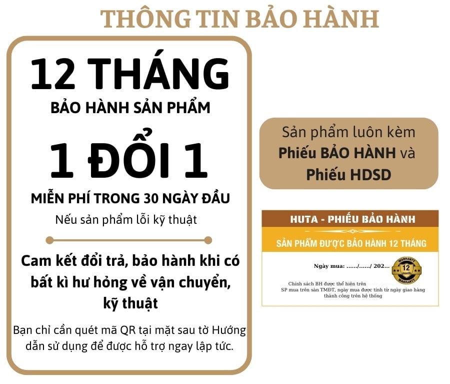 5. Chính sách bảo hành và cam kết của HUTA