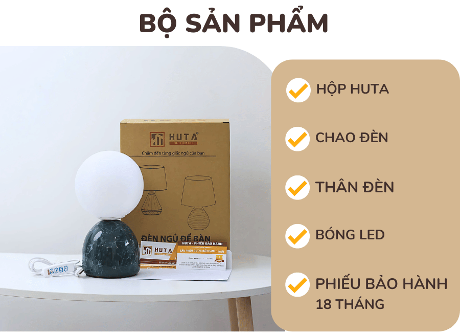 5. Chính sách bảo hành đèn ngủ để bàn HUTA