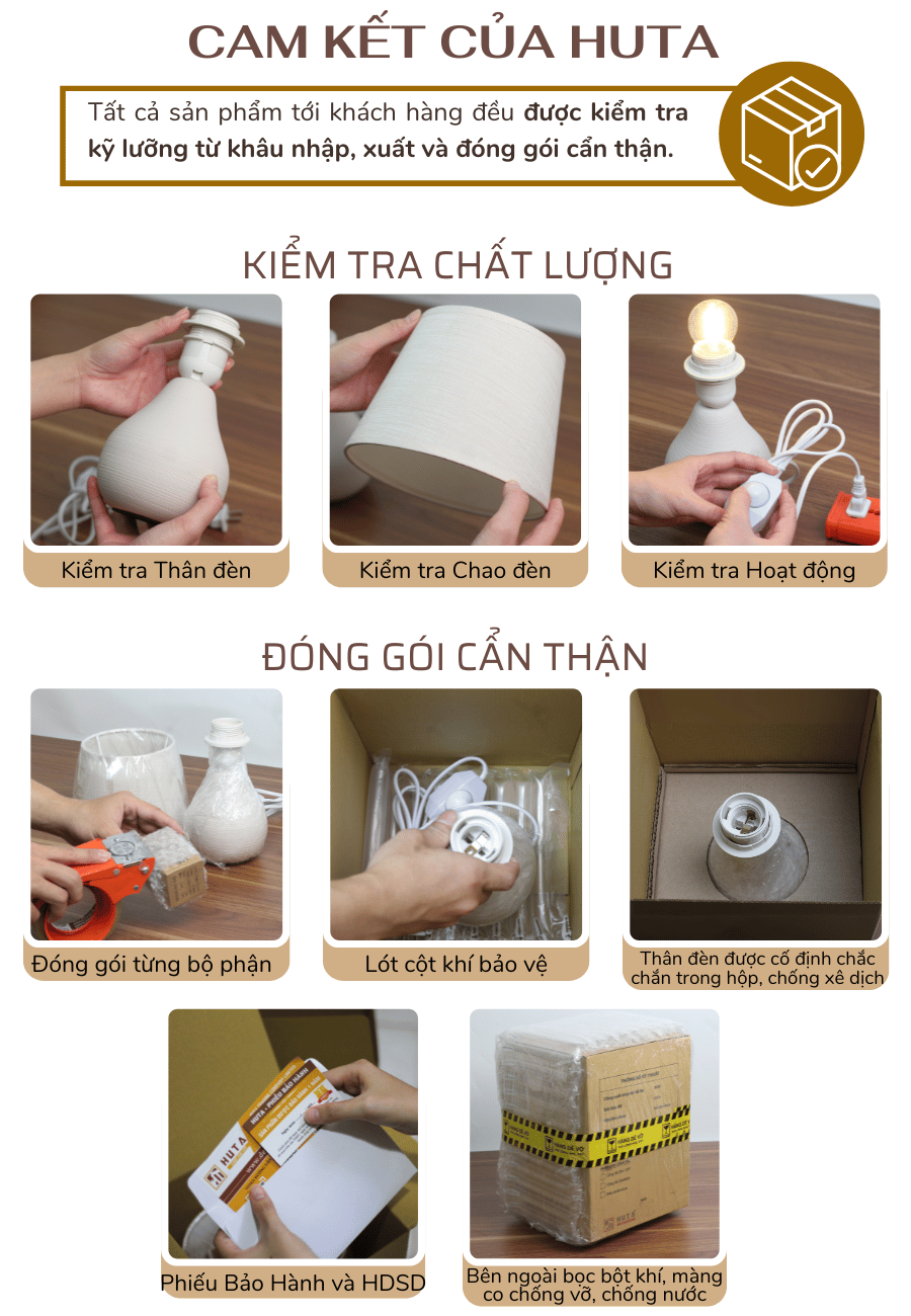 5. Chính sách bảo hành đèn ngủ để bàn HUTA