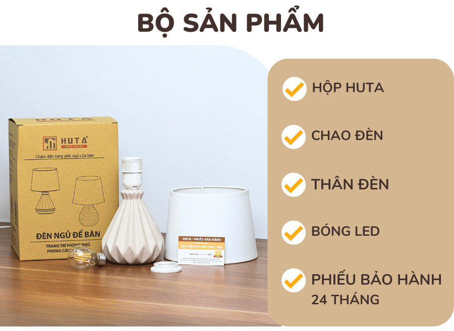 5. Chính sách bảo hành đèn ngủ để bàn HUTA