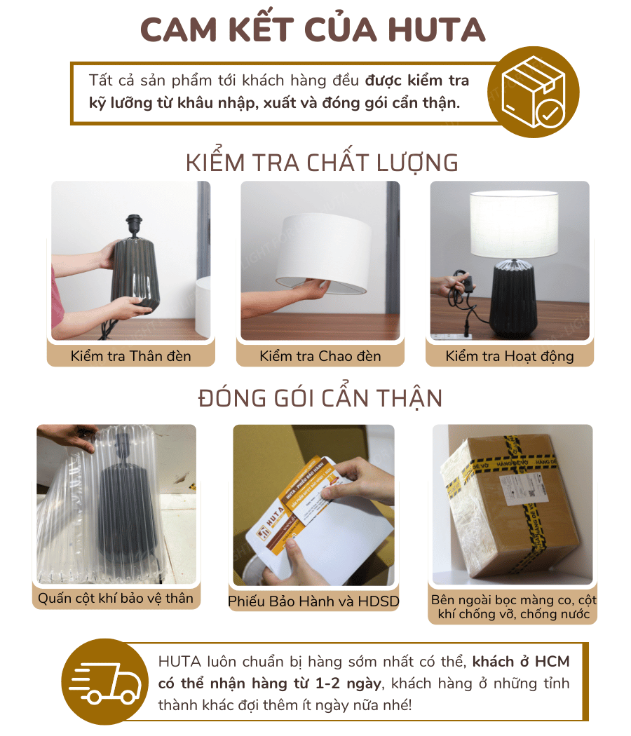 5. Chính sách bảo hành đèn ngủ để bàn HUTA