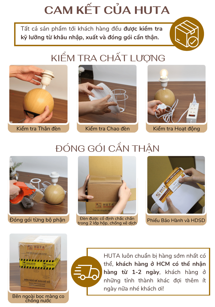 5. Chính sách bảo hành đèn ngủ để bàn HUTA