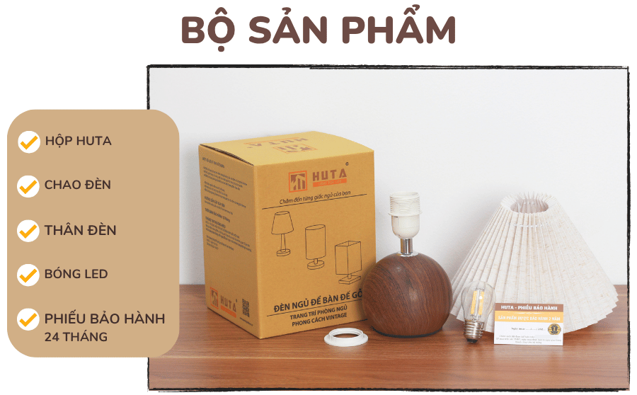 5. Chính sách bảo hành đèn ngủ để bàn HUTA