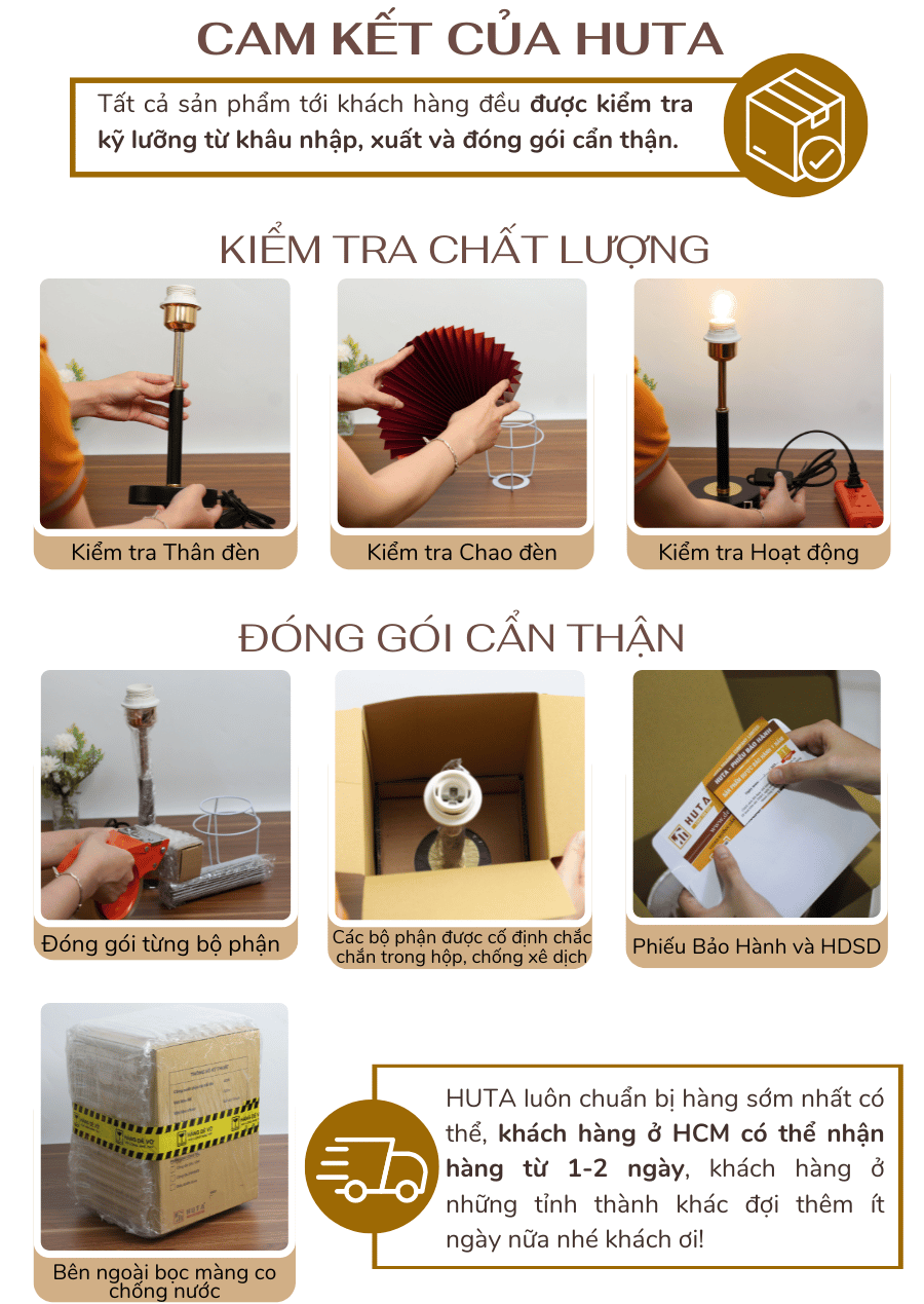 5. Chính sách bảo hành đèn ngủ để bàn HUTA