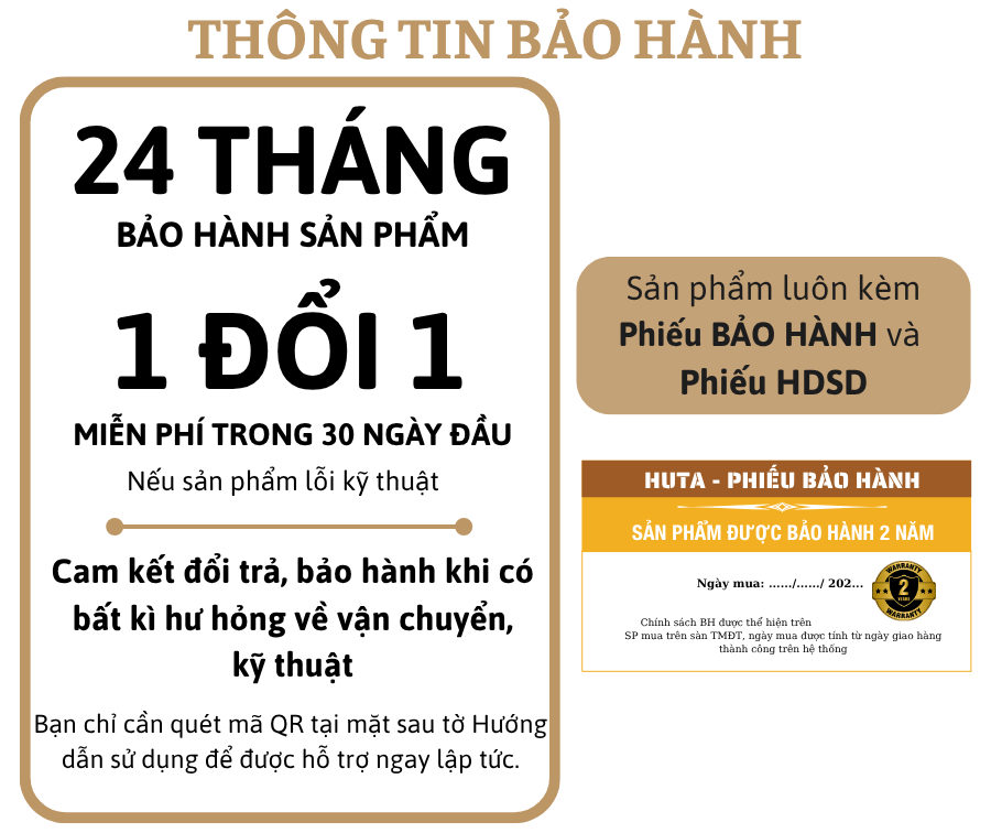 5. Chính sách bảo hành đèn ngủ để bàn HUTA