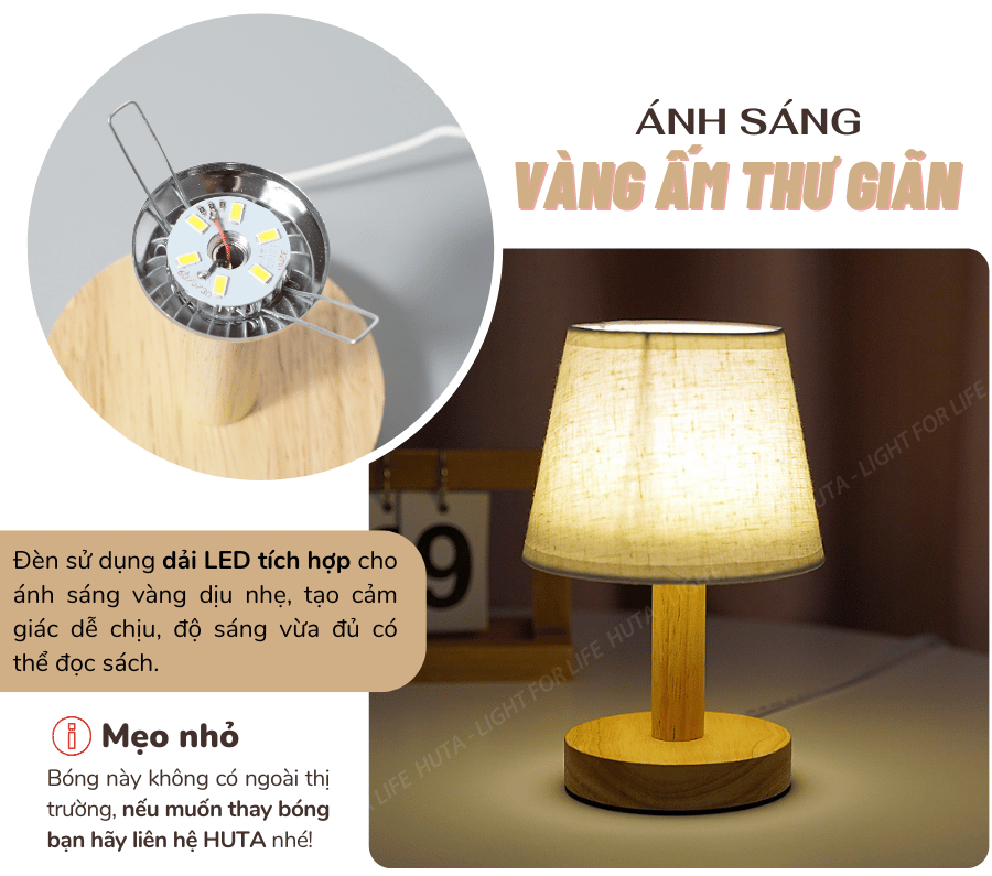 2. Thông số kĩ thuật đèn ngủ để bàn mã G9