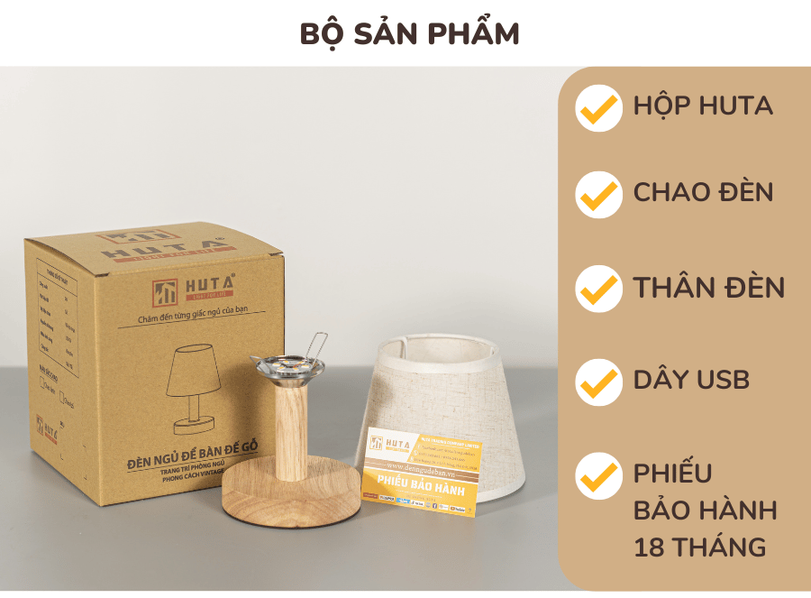 5. Chính sách bảo hành đèn ngủ để bàn HUTA
