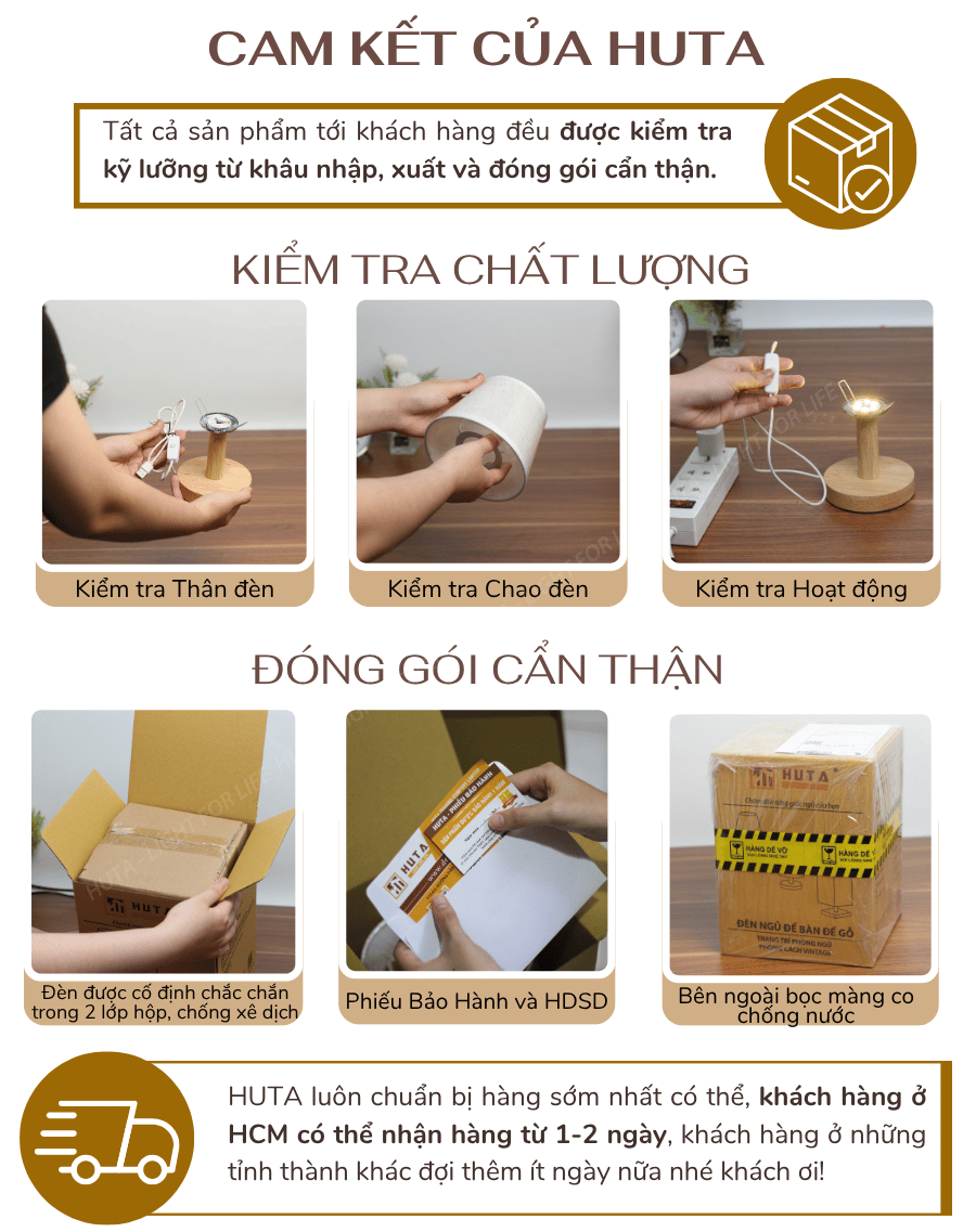 5. Chính sách bảo hành đèn ngủ để bàn HUTA