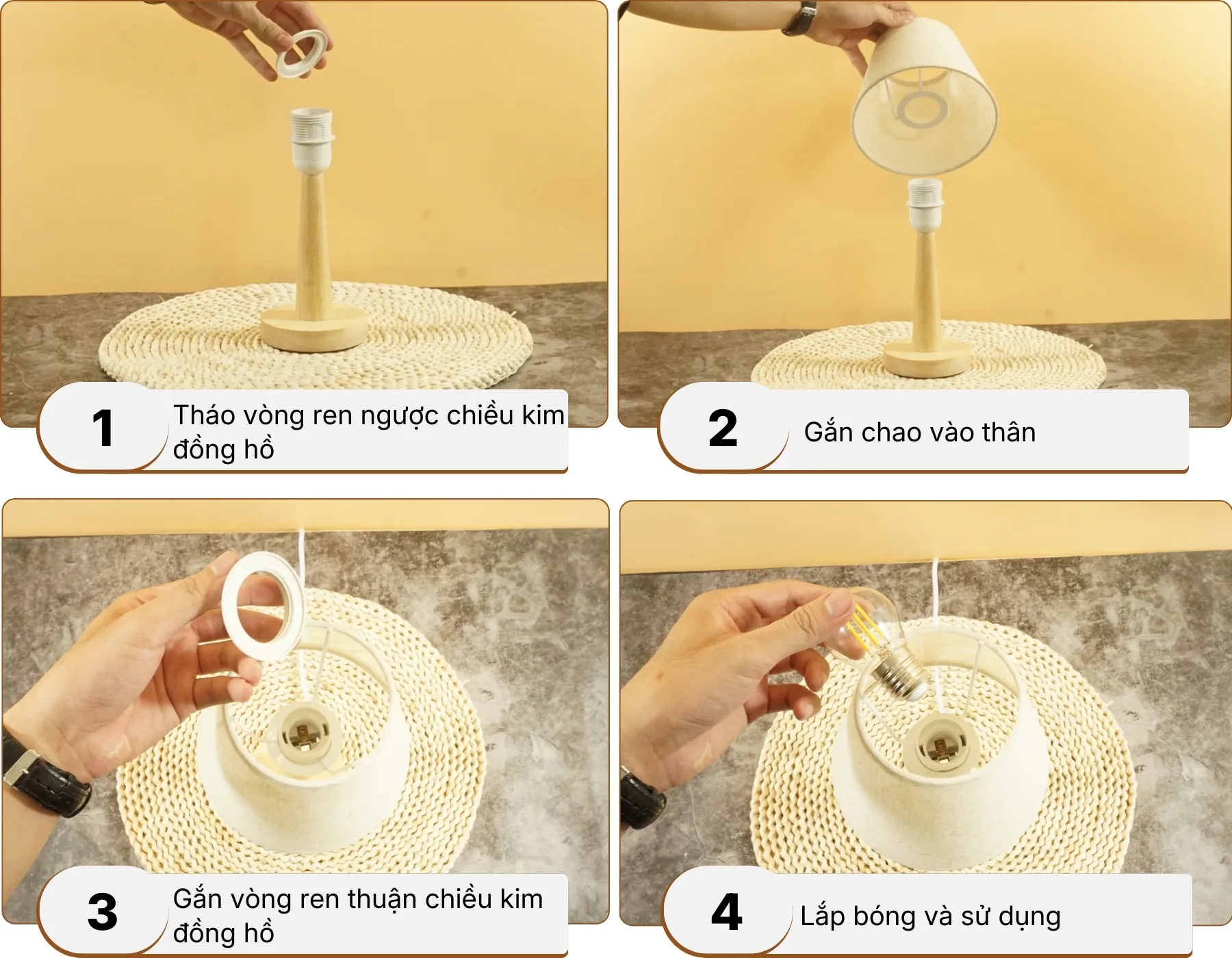 5. HƯỚNG DẪN LẮP RÁP ĐÈN NGỦ ĐỂ BÀN G2