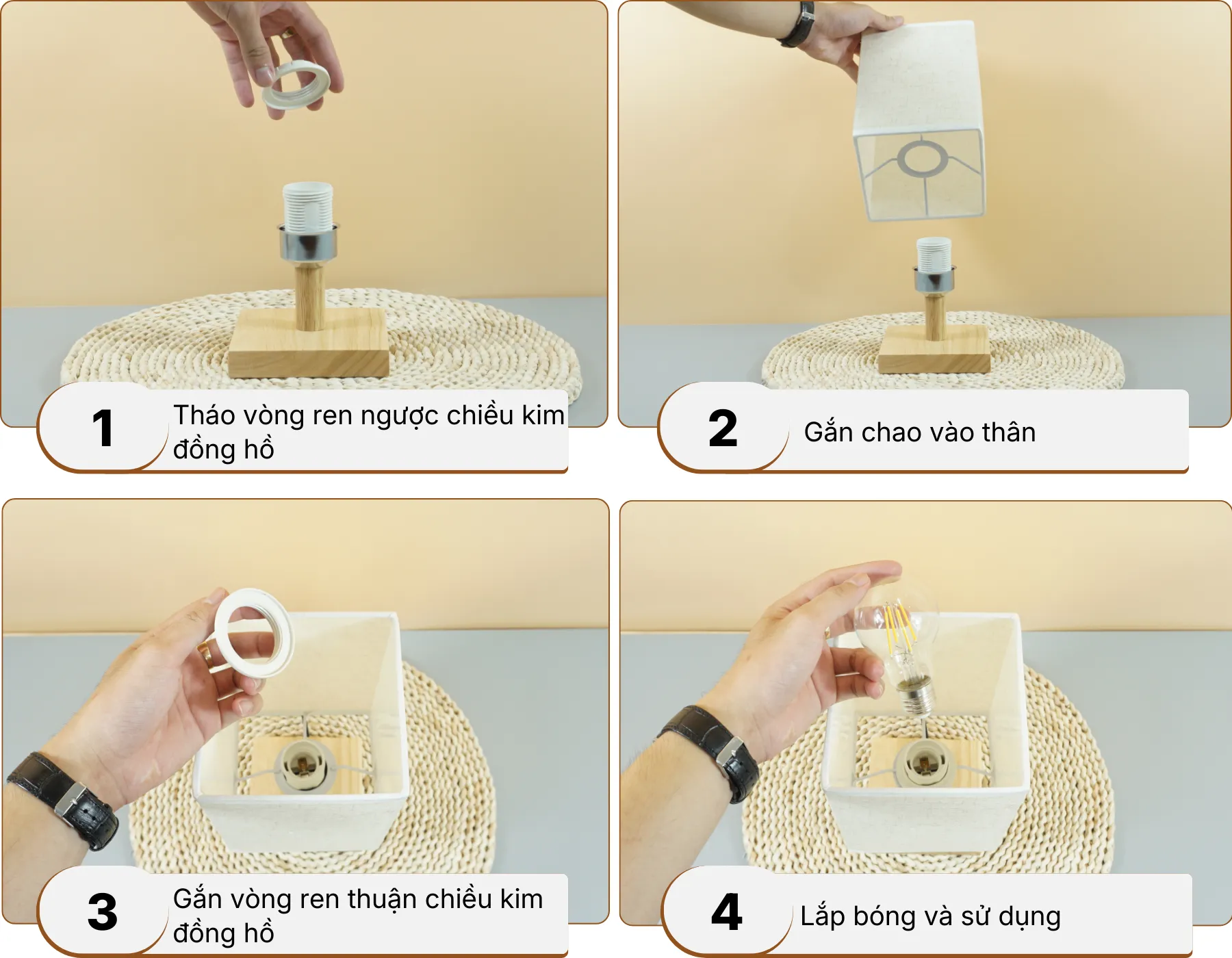 5. HƯỚNG DẪN LẮP RÁP ĐÈN NGỦ ĐỂ BÀN G3