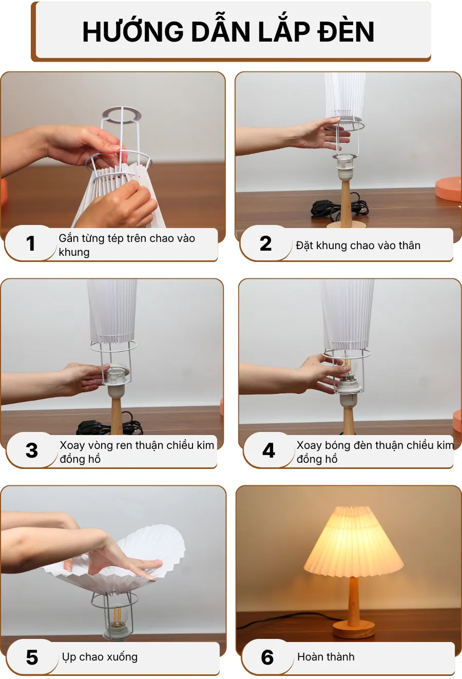 5. HƯỚNG DẪN LẮP RÁP ĐÈN NGỦ ĐỂ BÀN G5