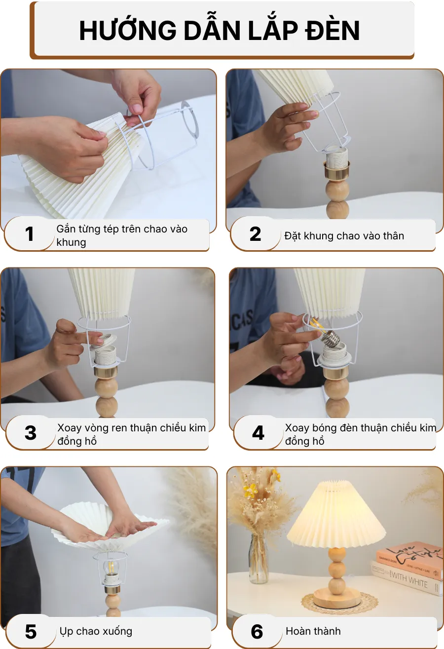 5. HƯỚNG DẪN LẮP RÁP ĐÈN NGỦ ĐỂ BÀN G7