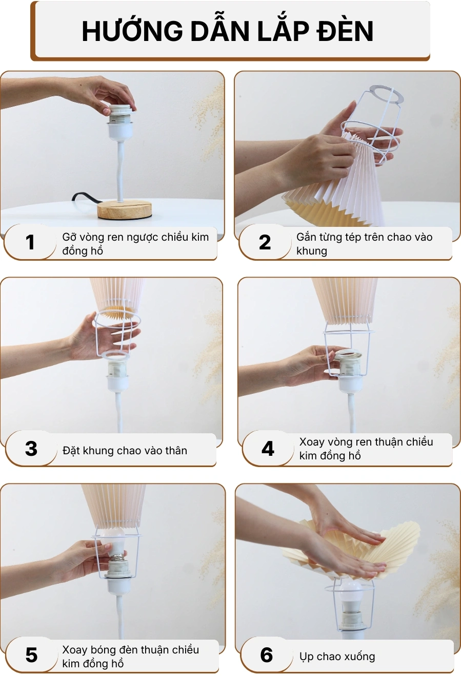 5. HƯỚNG DẪN LẮP RÁP ĐÈN NGỦ ĐỂ BÀN G8