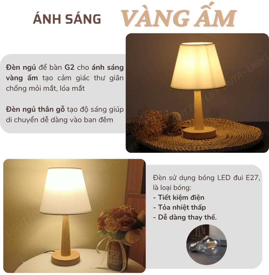 2. Thông số kĩ thuật đèn ngủ để bàn mã G2