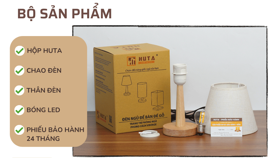 5. Chính sách bảo hành đèn ngủ để bàn HUTA