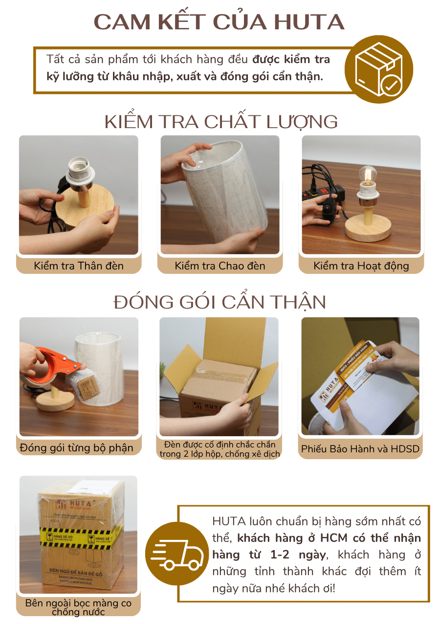 5. Chính sách bảo hành đèn ngủ để bàn HUTA