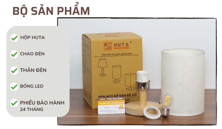 5. Chính sách bảo hành đèn ngủ để bàn HUTA