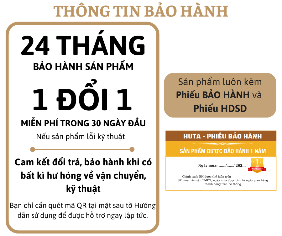 5. Chính sách bảo hành đèn ngủ để bàn HUTA