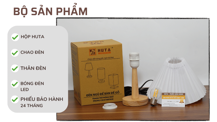 5. Chính sách bảo hành đèn ngủ để bàn HUTA