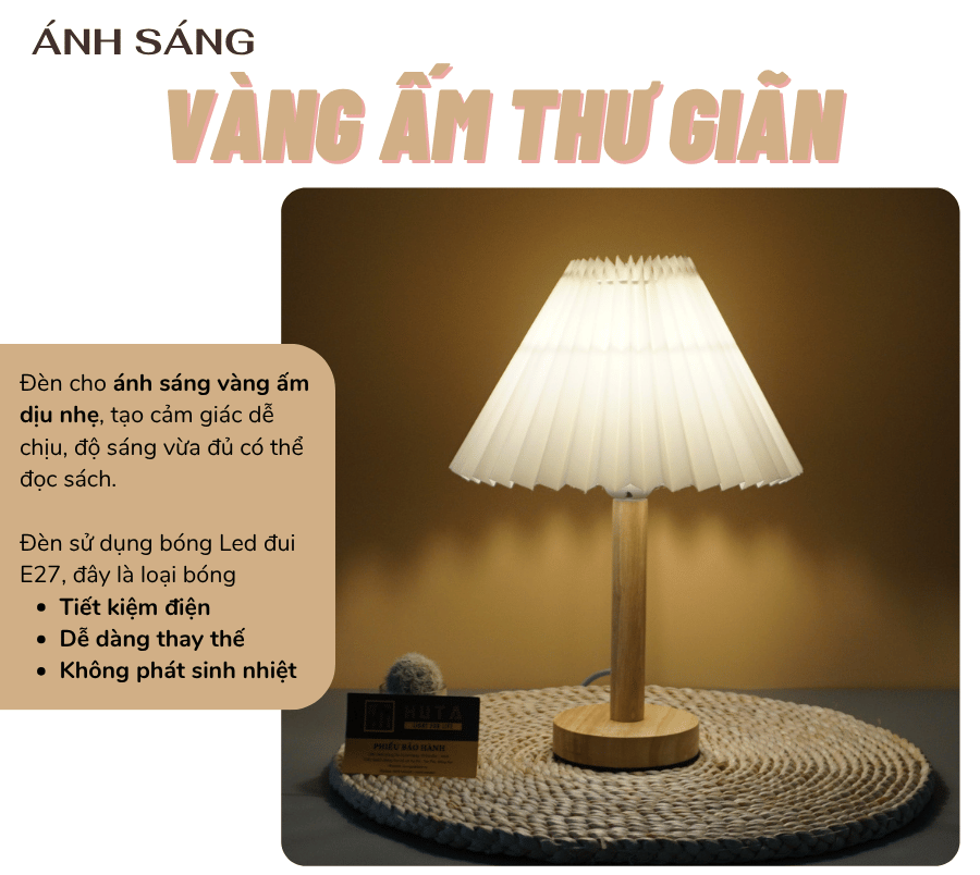 2. Thông số kĩ thuật đèn ngủ để bàn mã G5