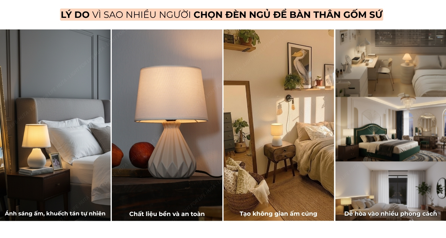 2. VÌ SAO ĐÈN NGỦ ĐỂ BÀN THÂN GỐM SỨ ĐƯỢC ƯA CHUỘNG?