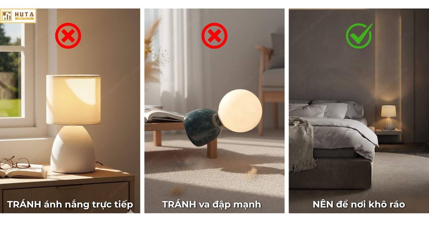 4. CÁC TIPS KHI SỬ DỤNG ĐÈN NGỦ ĐỂ BÀN THÂN GỐM SỨ AN TOÀN VÀ HIỆU QUẢ
