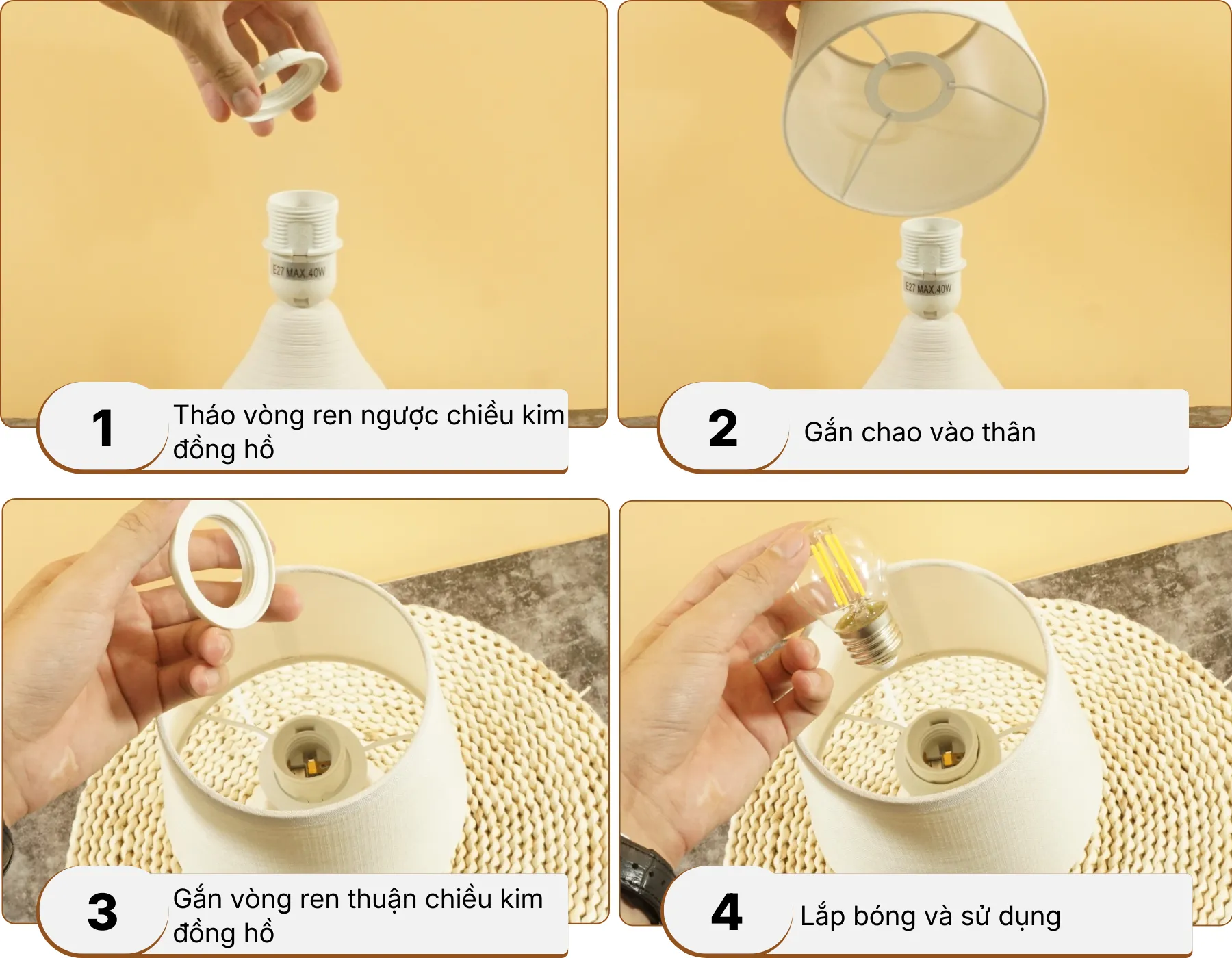 5. HƯỚNG DẪN LẮP RÁP ĐÈN NGỦ ĐỂ BÀN S1