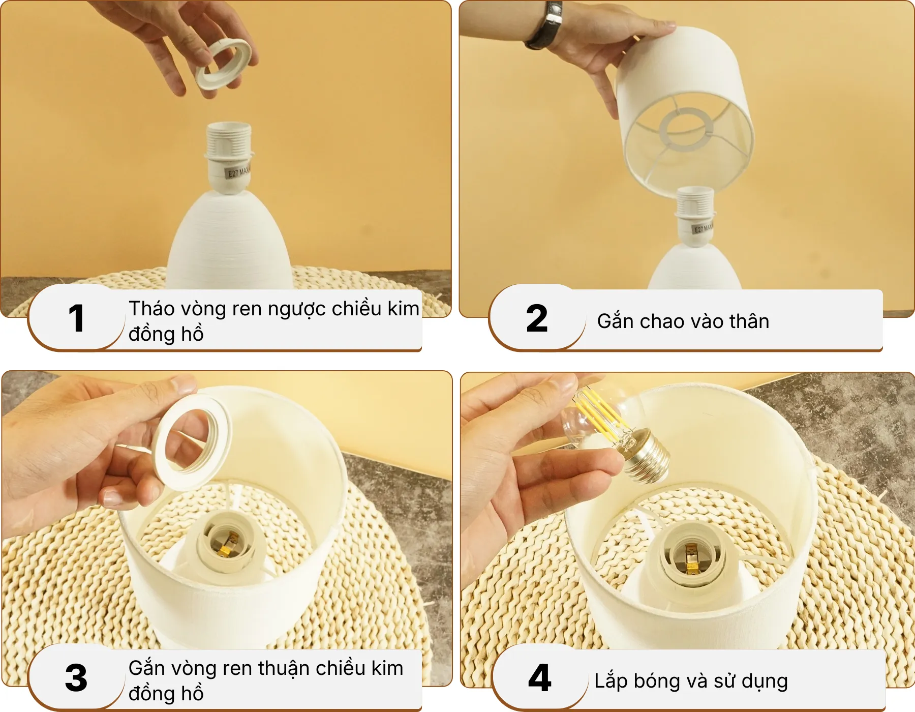 5. HƯỚNG DẪN LẮP RÁP ĐÈN NGỦ ĐỂ BÀN S2