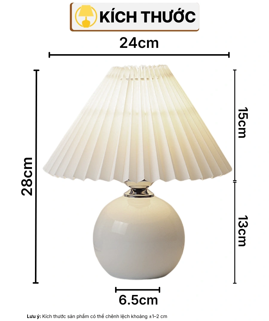 THÔNG SỐ KỸ THUẬT ĐÈN NGỦ ĐỂ BÀN S8