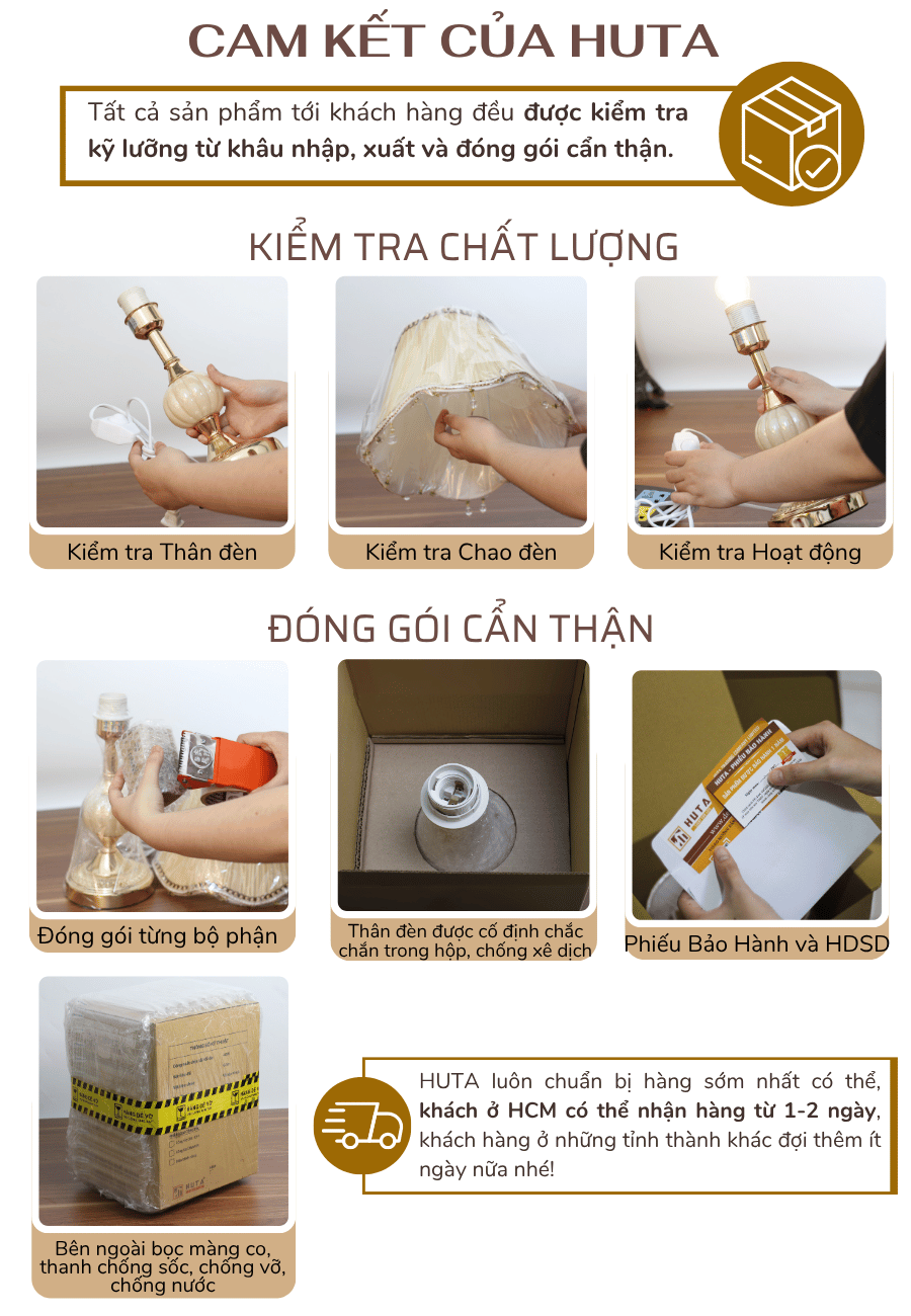 5. Chính sách bảo hành đèn ngủ để bàn HUTA