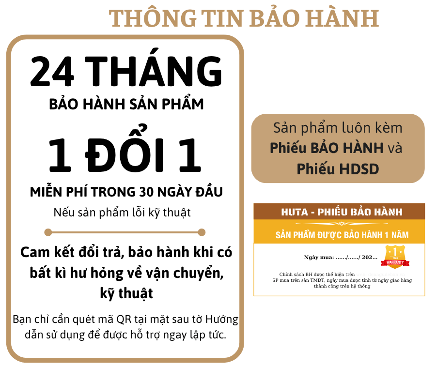 5. Chính sách bảo hành đèn ngủ để bàn HUTA