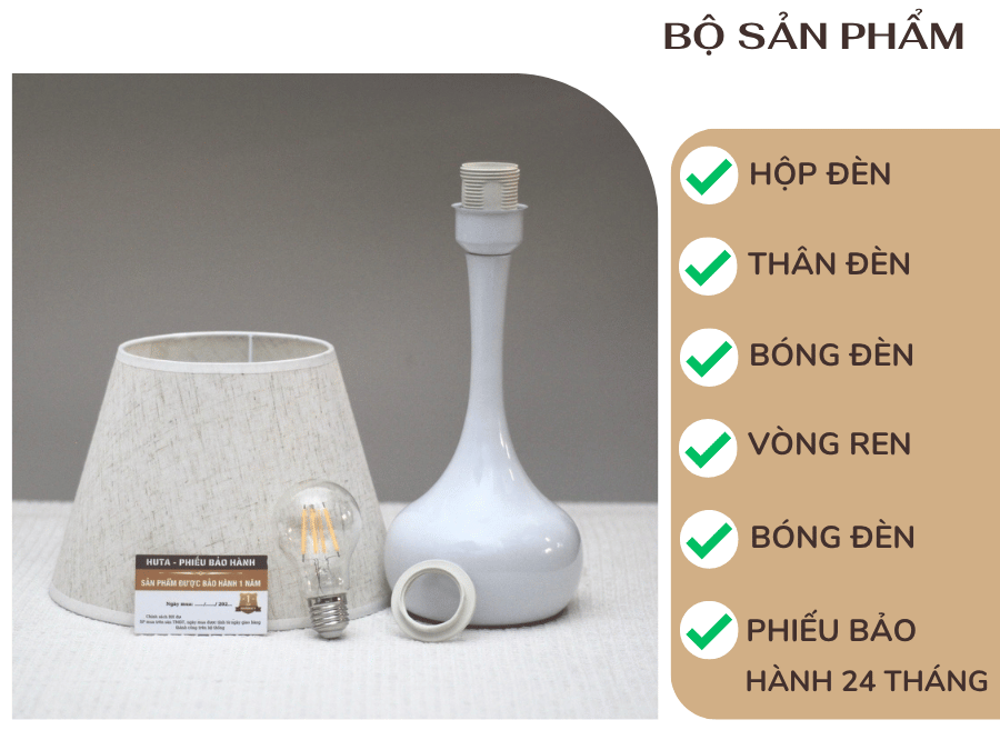 5. Chính sách bảo hành đèn ngủ để bàn HUTA