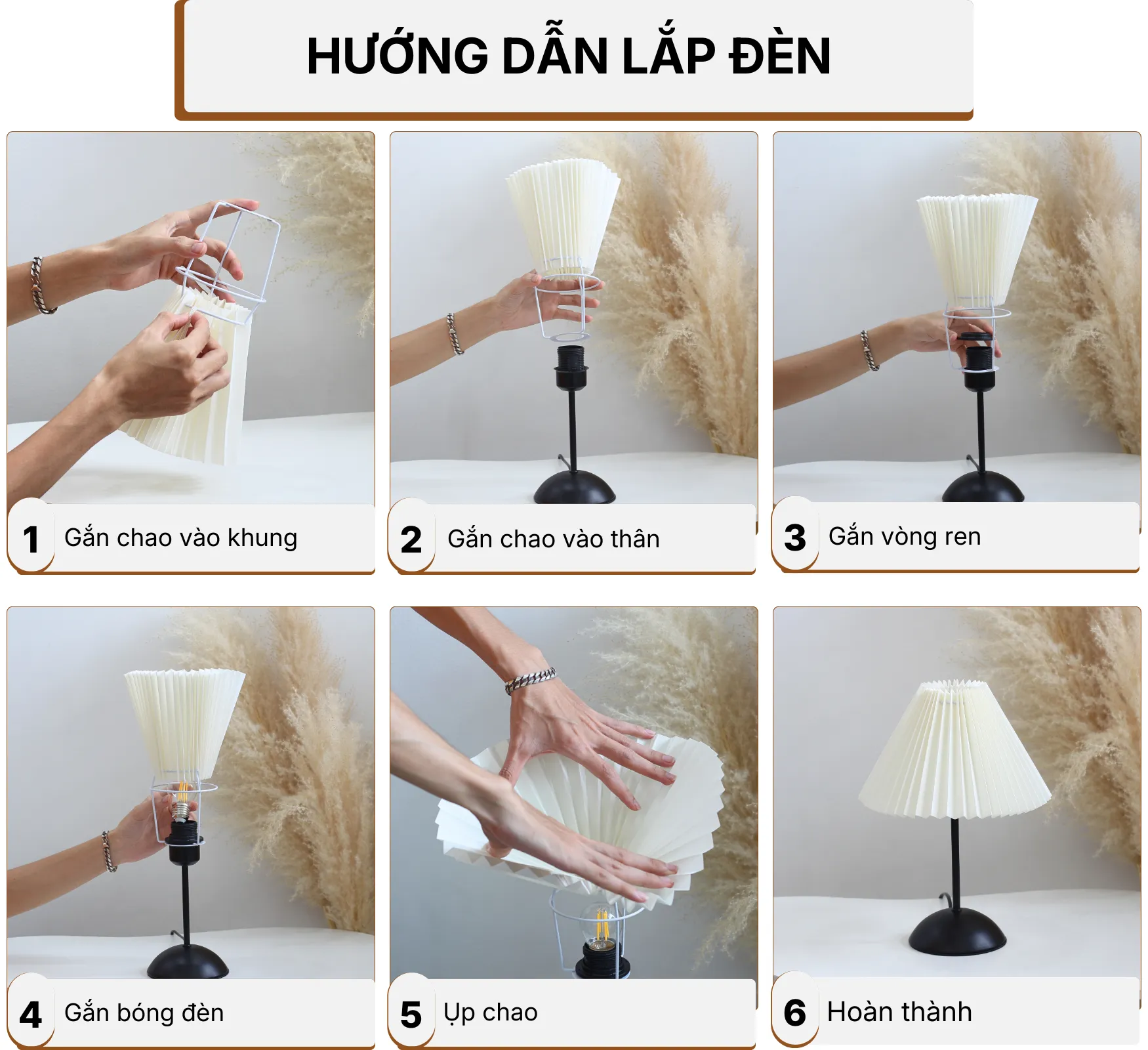 5. HƯỚNG DẪN LẮP RÁP ĐÈN NGỦ ĐỂ BÀN T13