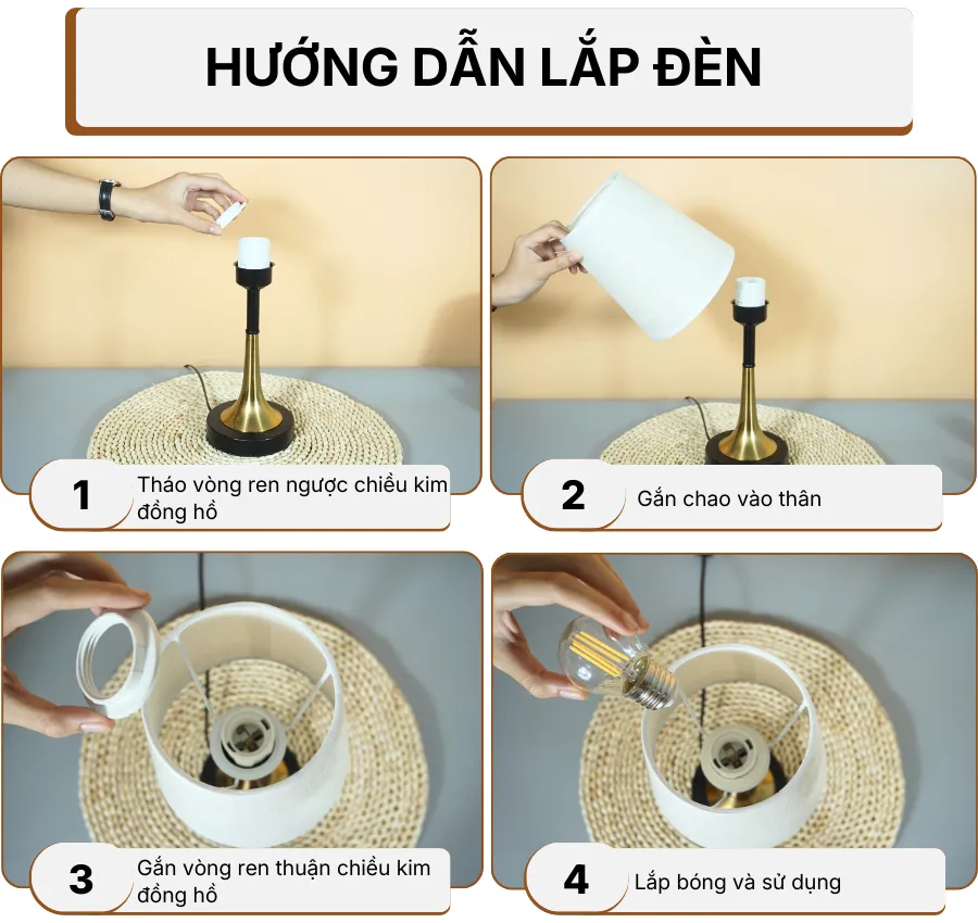 4. HIỆU ỨNG ÁNH SÁNG ĐÈN NGỦ ĐỂ BÀN T5