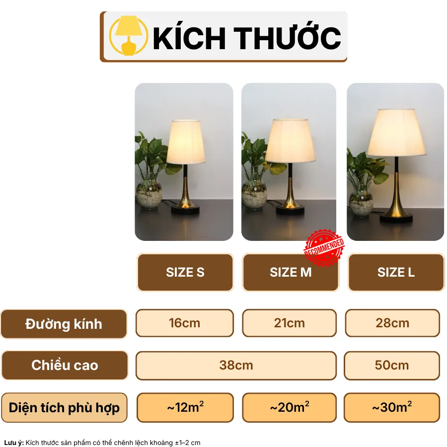 THÔNG SỐ KỸ THUẬT ĐÈN NGỦ ĐỂ BÀN T5