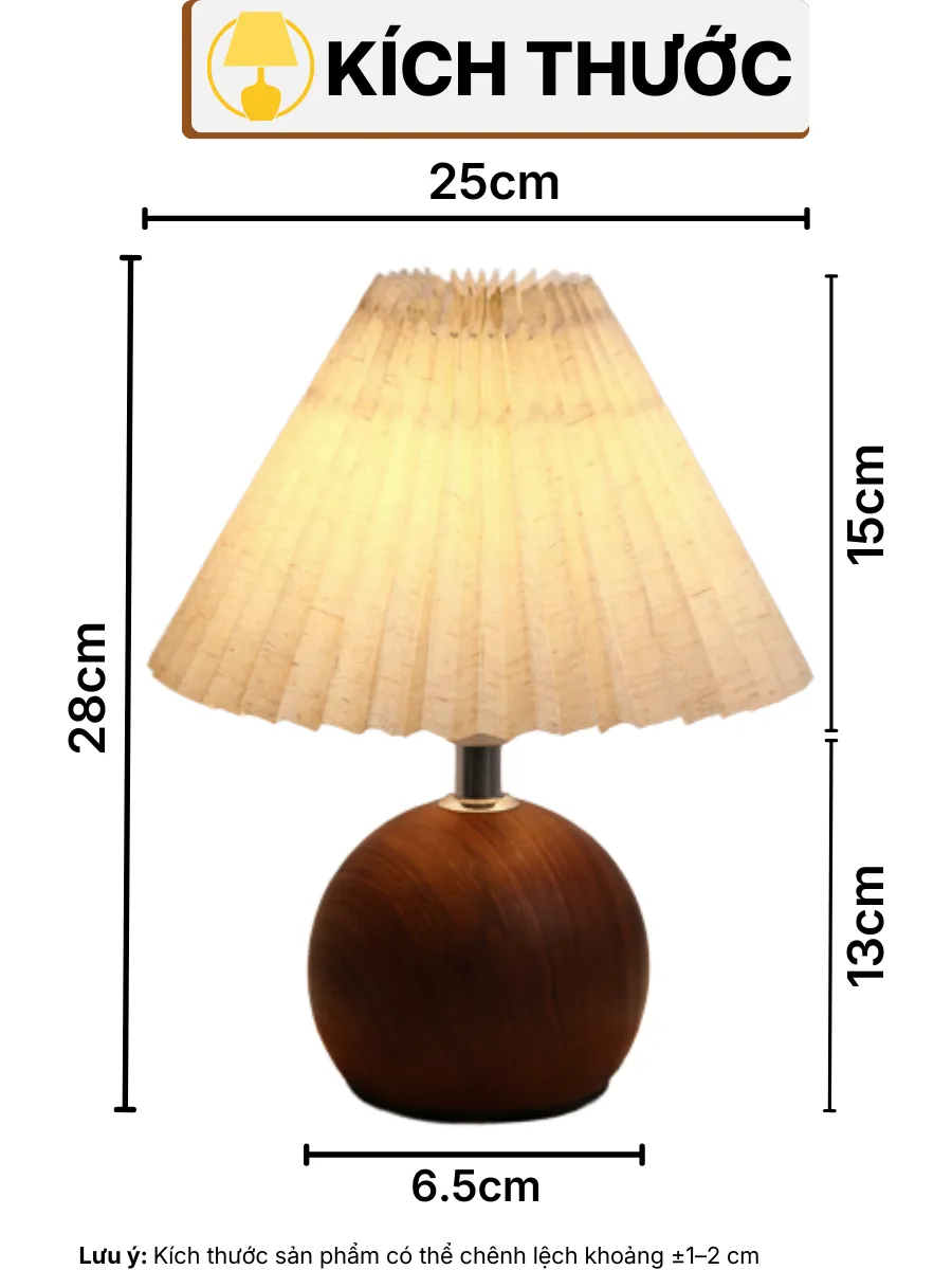 THÔNG SỐ KỸ THUẬT ĐÈN NGỦ ĐỂ BÀN T8