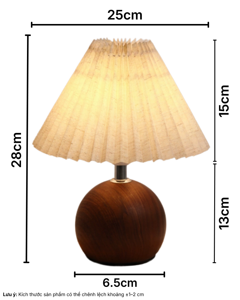 3. THÔNG SỐ KỸ THUẬT ĐÈN NGỦ ĐỂ BÀN t8