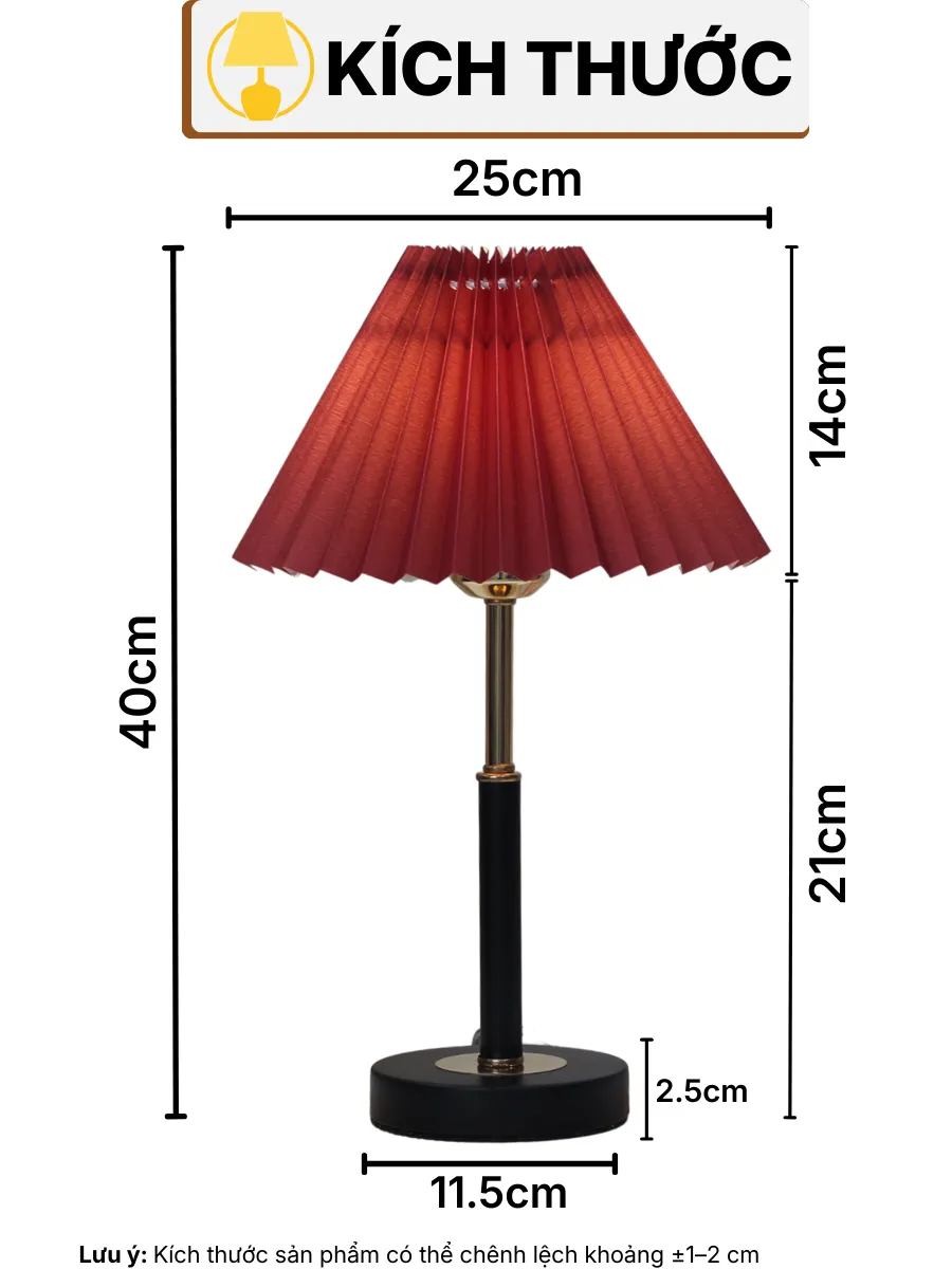 THÔNG SỐ KỸ THUẬT ĐÈN NGỦ ĐỂ BÀN T9