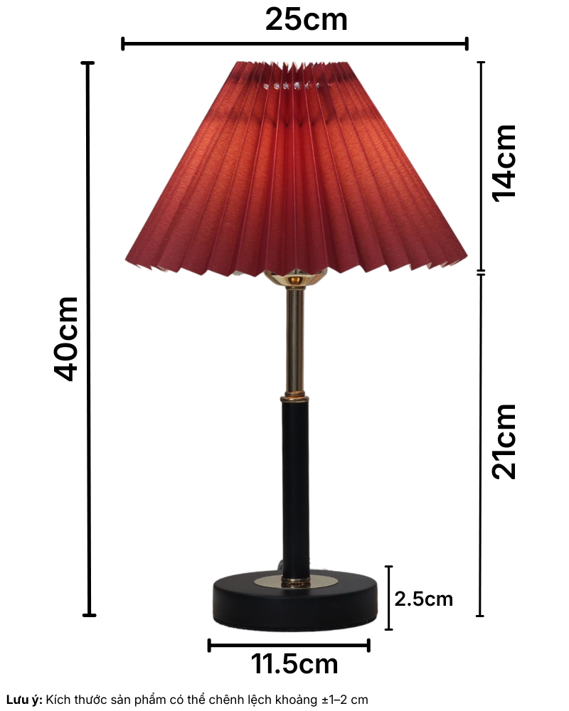 3. THÔNG SỐ KỸ THUẬT ĐÈN NGỦ ĐỂ BÀN T9