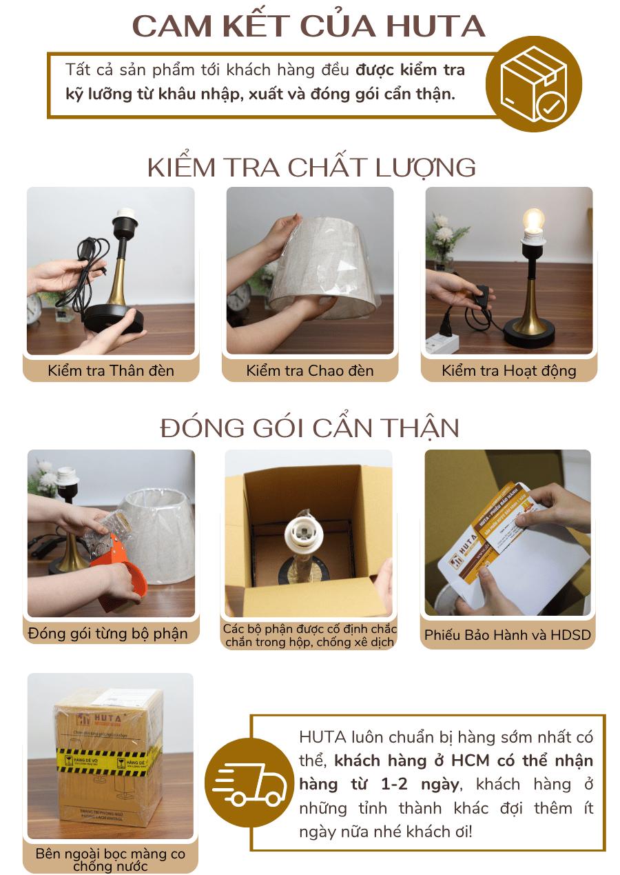 5. Chính sách bảo hành đèn ngủ để bàn HUTA
