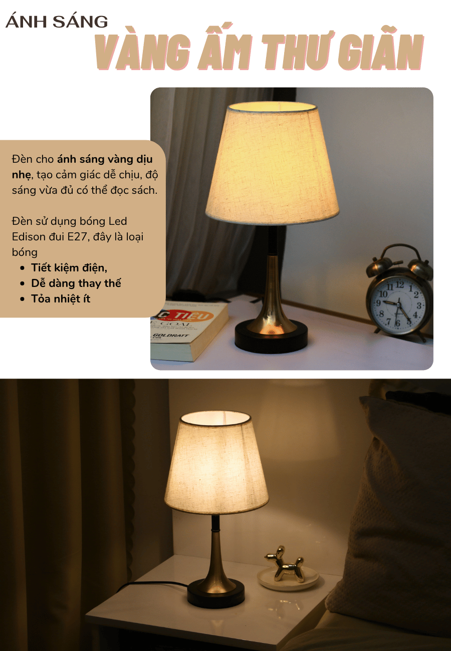 2. Thông số kĩ thuật đèn ngủ để bàn mã T5