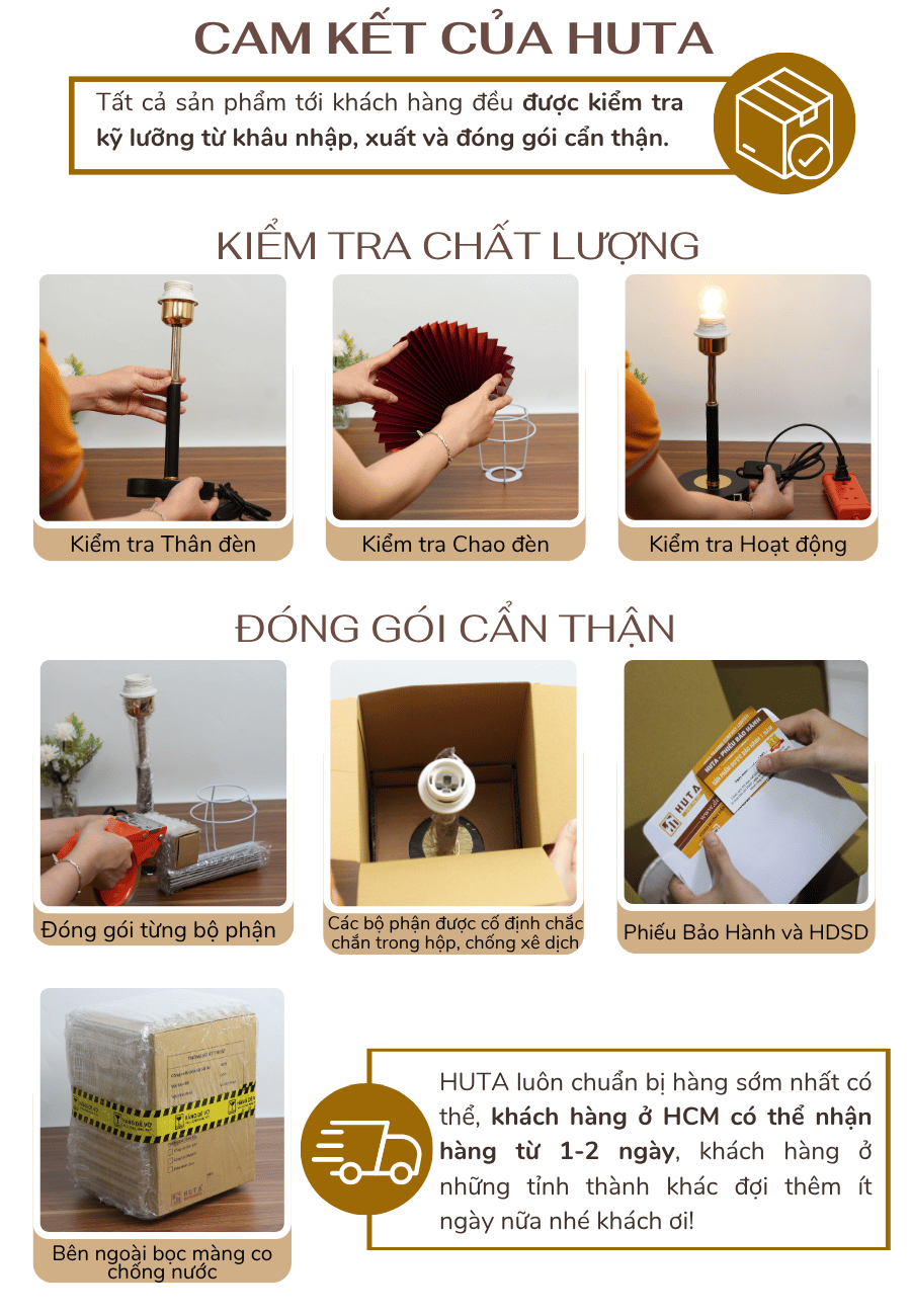 5. Chính sách bảo hành đèn ngủ để bàn HUTA