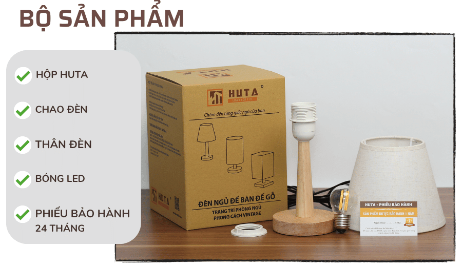 5. Chính sách bảo hành đèn ngủ để bàn HUTA