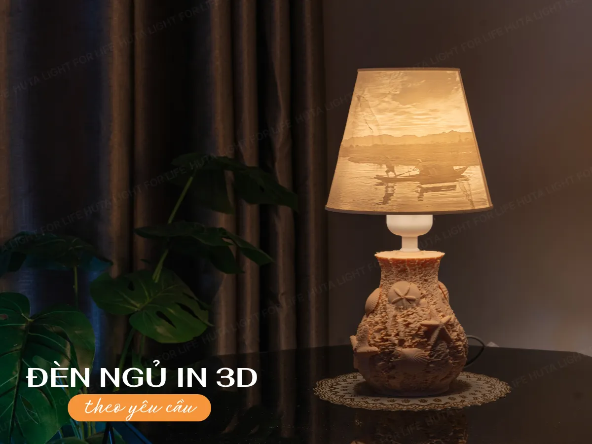 Đèn Ngủ 3D Nghêu Sò HUTA Light For Life Chao In Ảnh Theo Yêu Cầu, Trang Trí Phòng Ngủ