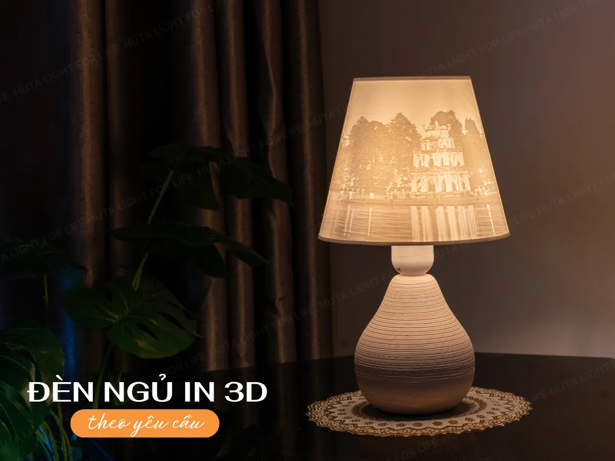 Đèn Ngủ Để Bàn 3D HUTA Light For Life S1 In Ảnh Theo Yêu Cầu Decor Phòng Ngủ, Điều Chỉnh Độ Sáng, Ánh Sáng Vàng