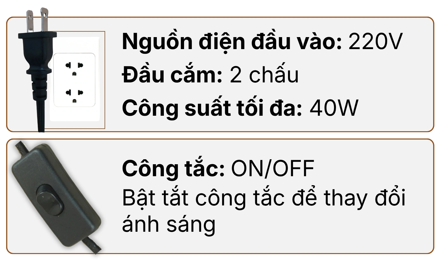 3. THÔNG SỐ KỸ THUẬT ĐÈN NGỦ IN 3D G1